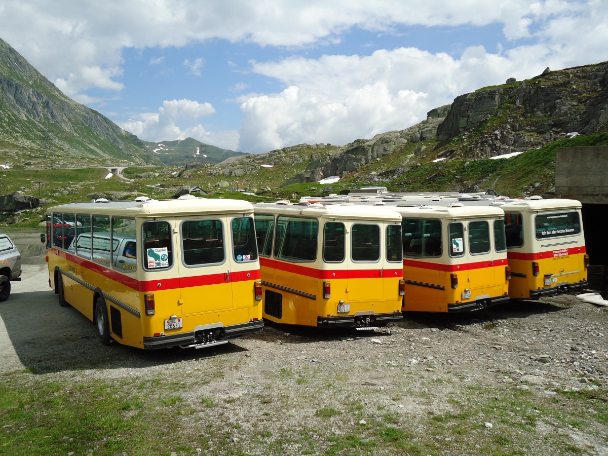 (145'938) - Schmid, Glarus - GL 20'631 - Saurer/T�scher (ex Mosimann, Aesch; ex Erne, Full; ex P 24'257) am 20. Juli 2013 in Gotthard, Lago di Lucendro