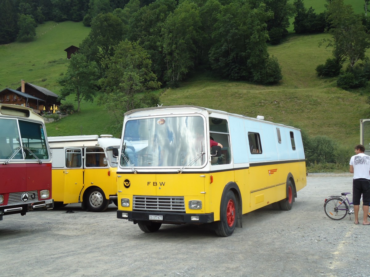 (146'361) - Wucher, Sch�nis - SG 377'677 - FBW/Hess (ex Sch�r, Ettenhausen; ex Fehlmann, Brittnau; ex Landolt, Langenthal; ex P 24'174) am 17. August 2013 in Lenk, Metschbahnen