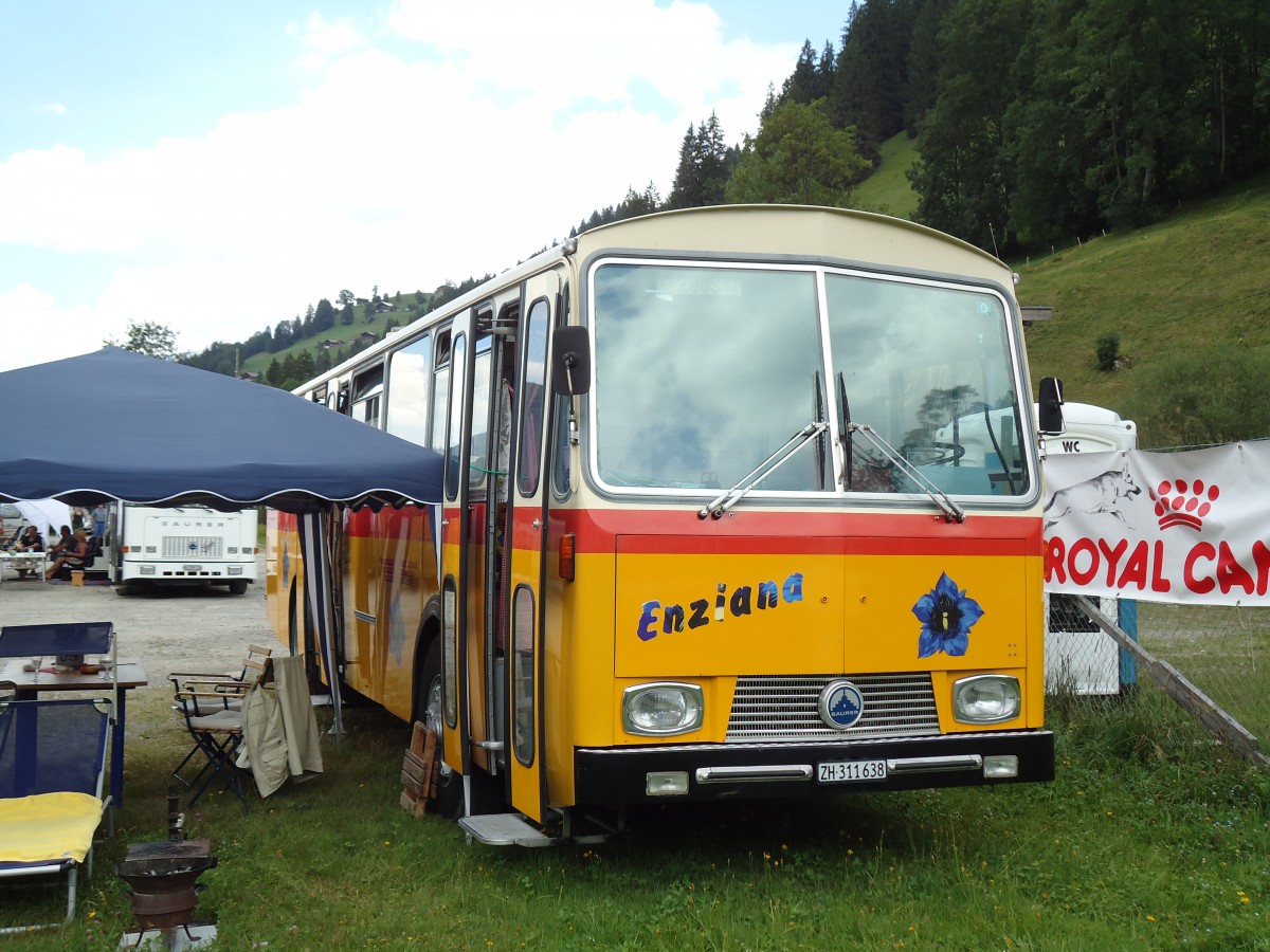(146'380) - G�hwiler, Birmensdorf - ZH 311'638 - Saurer/T�scher (ex AVG Grindelwald Nr. 12; ex Steiger, Schlatt) am 17. August 2013 in Lenk, Metschbahnen