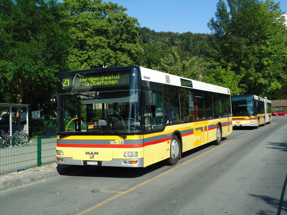 (146'406) - STI Thun - Nr. 97/BE 577'097 - MAN am 17. August 2013 bei der Schiffl�ndte Thun