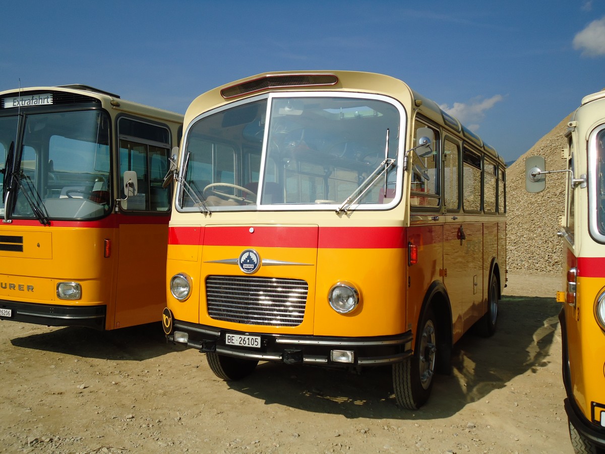 (146'572) - Schmid, Th�rishaus - Nr. 9/BE 26'105 - Saurer/R&J (ex Geiger, Adelboden Nr. 9) am 31. August 2013 in Niederbipp, Saurertreffen