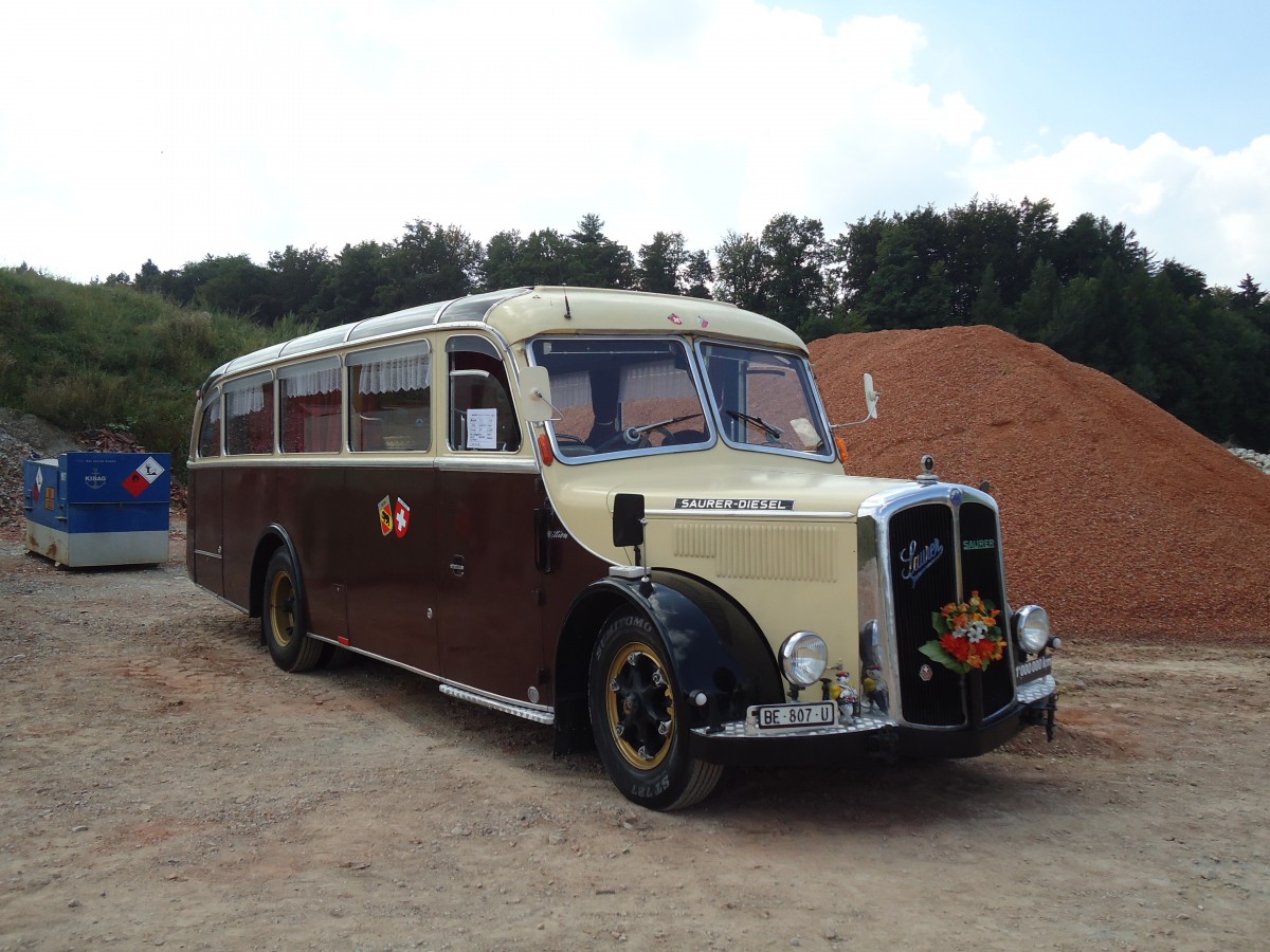 (146'751) - Eberhard, Messen - BE 807 U - Saurer/Lauber (ex Faigaux, Malleray; ex Sch�pbach, Murten; ex Marti, Kallnach) am 31. August 2013 in Niederbipp, Saurertreffen