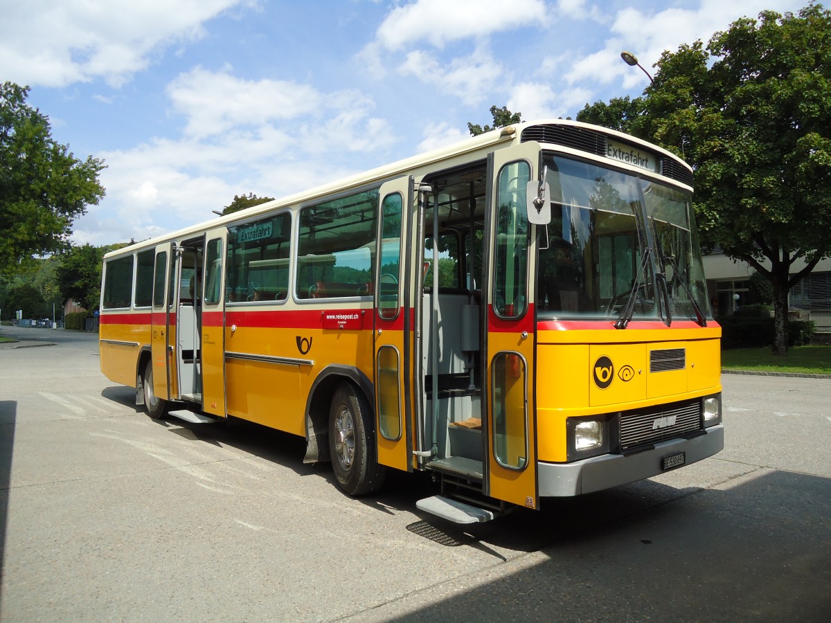 (146'929) - Wegm�ller, Bern - Nr. 12/BE 530'697 - FBW/T�scher (ex Grob, Glattfelden; ex FBW-Club, M�nnedorf; ex Merkli&Solioz, Wetzikon; ex Stutz, Oberlunkhofen Nr. 12) am 1. September 2013 in Burgdorf, AMP
