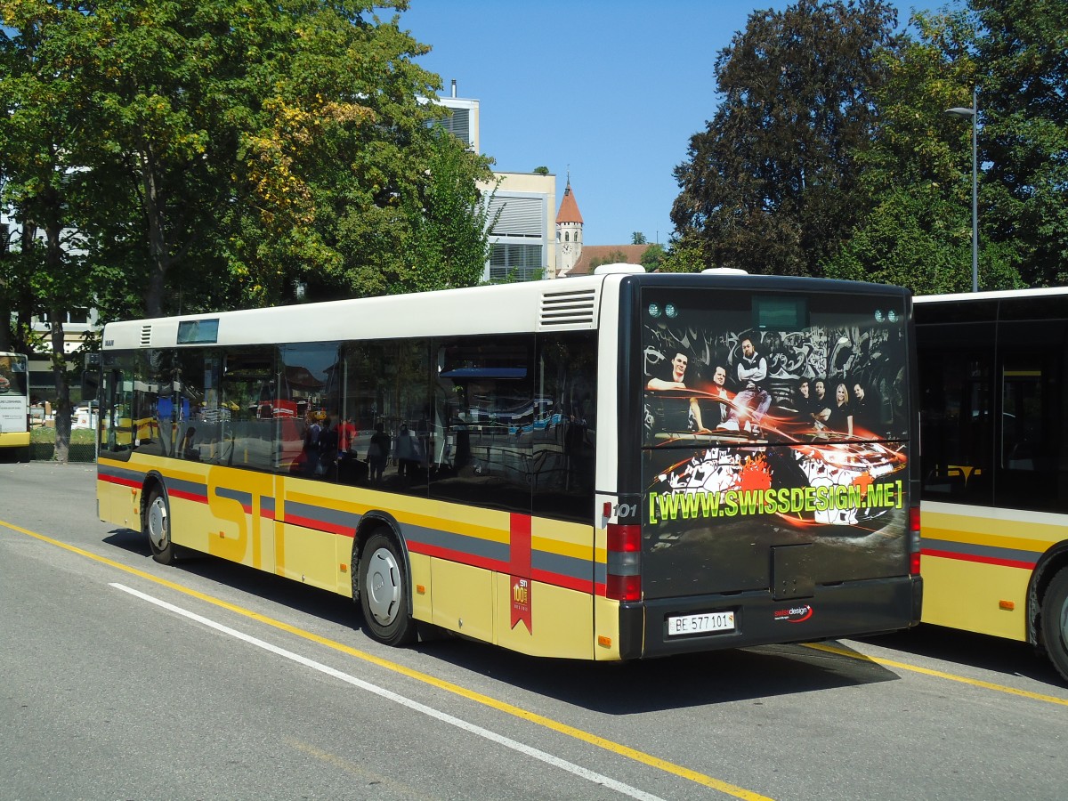 (147'061) - STI Thun - Nr. 101/BE 577'101 - MAN am 5. September 2013 bei der Schiffl�ndte Thun