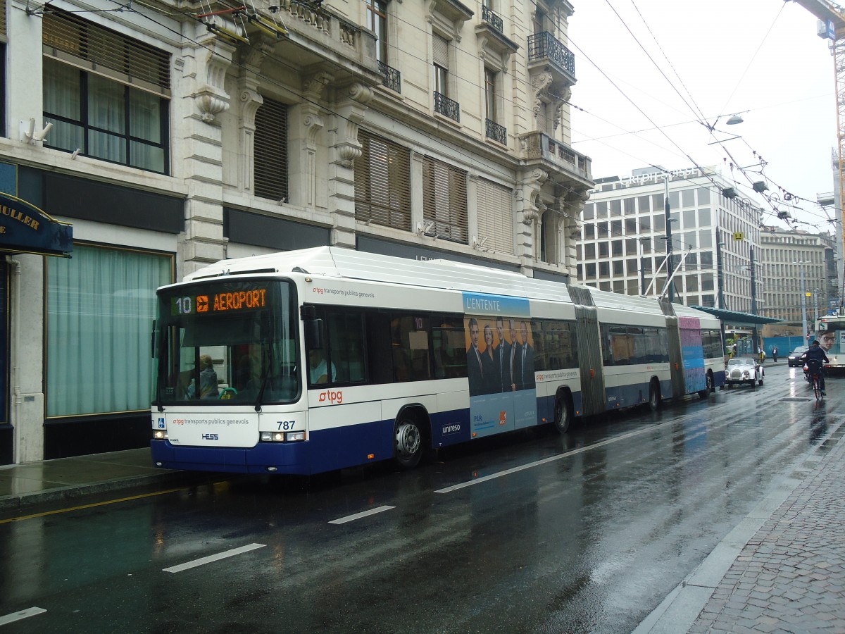 (147'141) - TPG Gen�ve - Nr. 787 - Hess/Hess Doppelgelenktrolleybus am 16. September 2013 in Gen�ve, Bel-Air