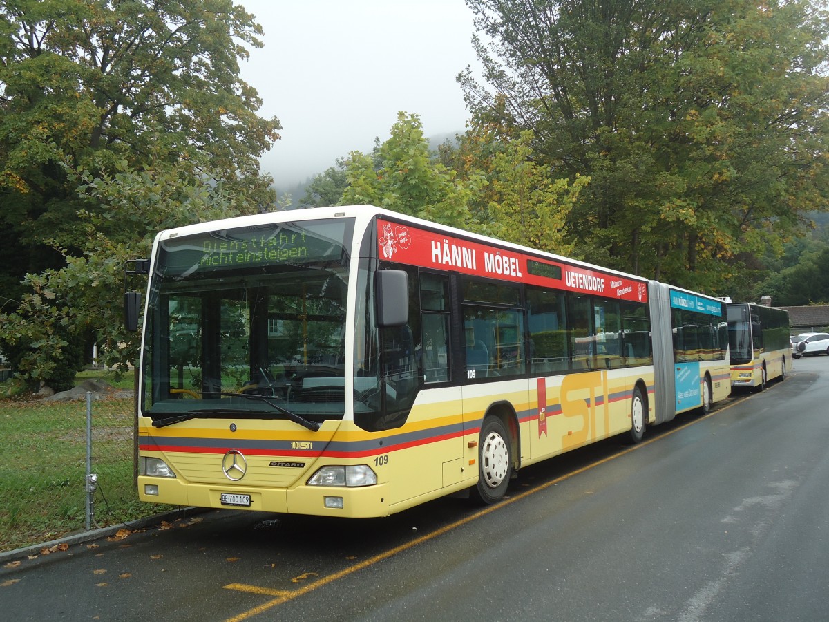 (147'423) - STI Thun - Nr. 109/BE 700'109 - Mercedes am 30. September 2013 bei der Schiffl�ndte Thun