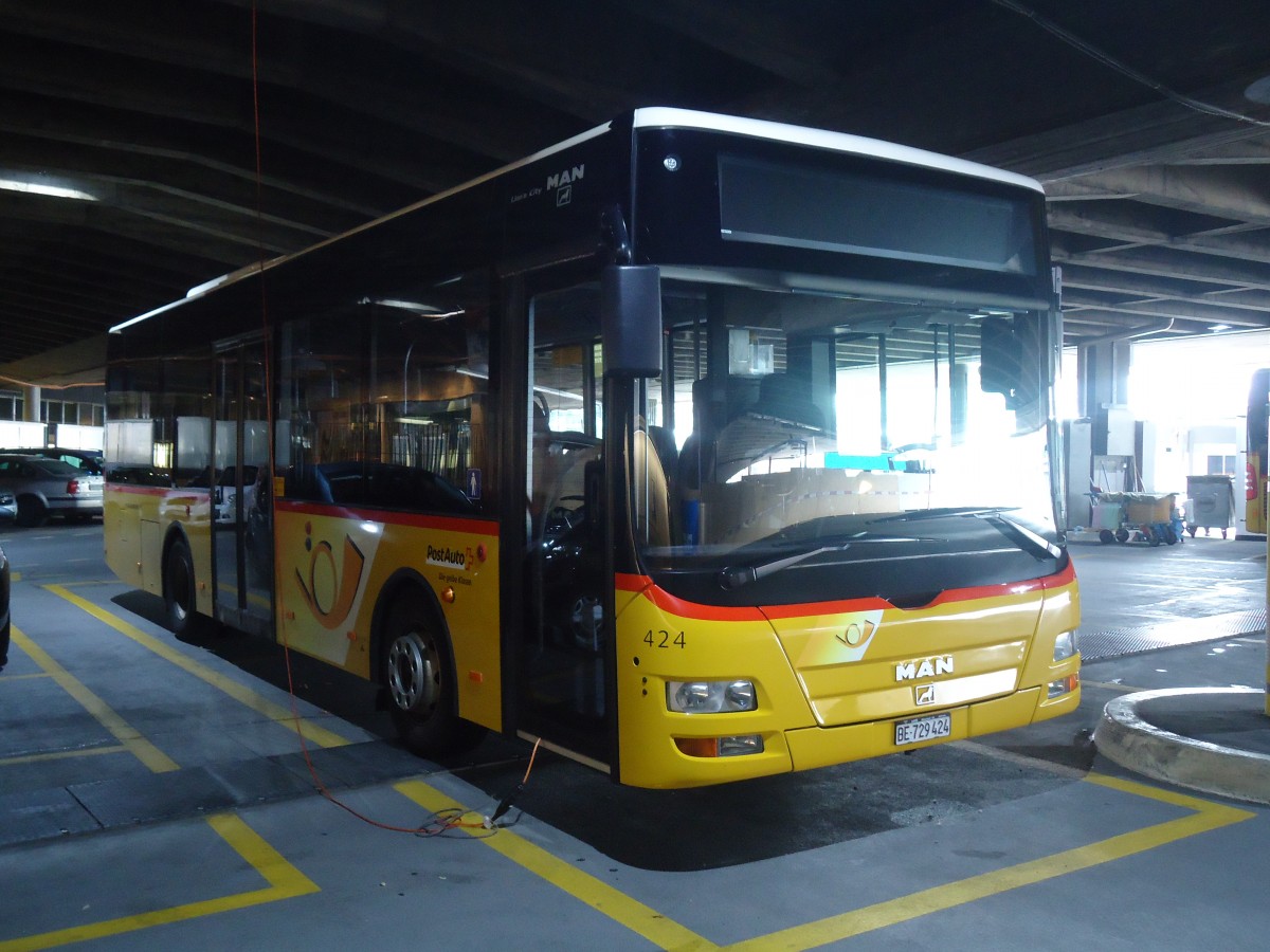 (147'482) - PostAuto Bern - Nr. 424/BE 729'424 - MAN/G�ppel (ex Matt, FL-Mauren Nr. 58) am 6. Oktober 2013 in Bern, Postautostation