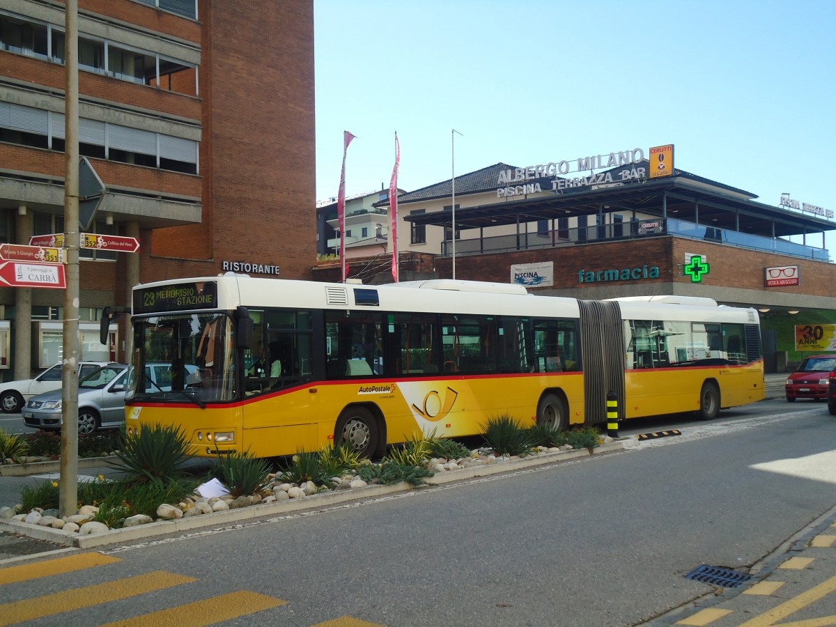 (147'843) - Autopostale, Mendrisio - TI 6142 - Volvo (ex Vorf�hrfahrzeug Volvo, D-Heilbronn) am 6. November 2013 beim Bahnhof Mendrisio