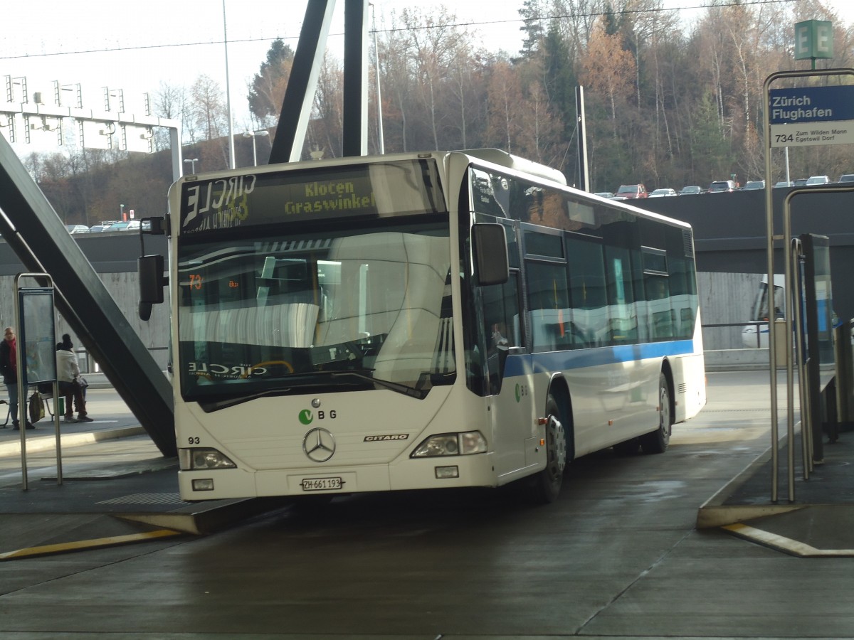 (148'405) - Welti-Furrer, Z�rich - Nr. 93/ZH 661'193 - Mercedes am 22. Dezember 2013 in Z�rich, Flughafen