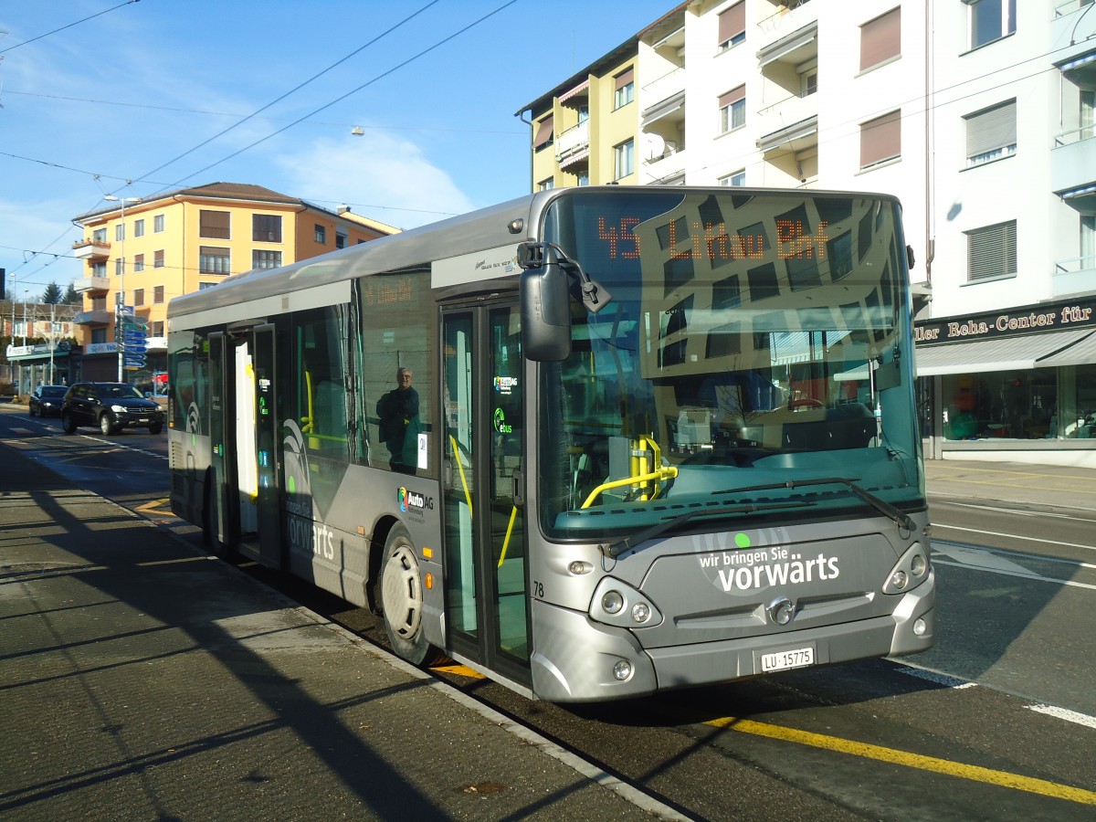 (148'547) - AAGR Rothenburg - Nr. 78/LU 15'775 - Irisbus am 27. Dezember 2013 in Emmenbr�cke, Sprengi