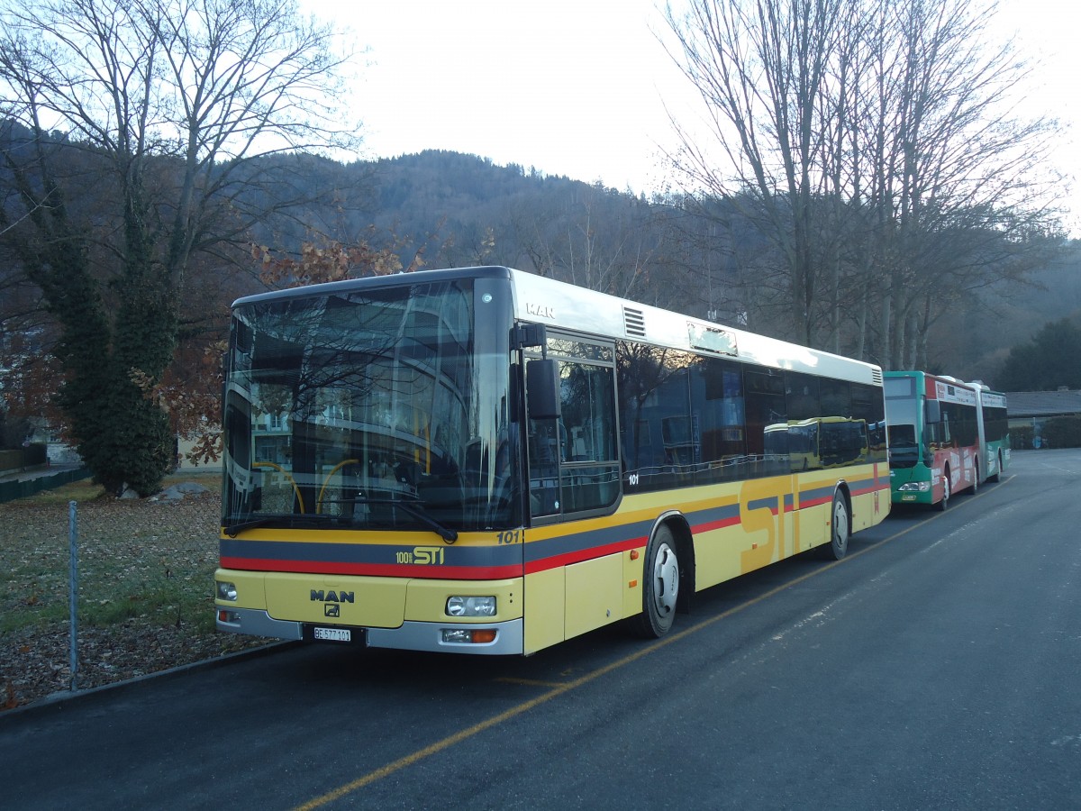 (148'605) - STI Thun - Nr. 101/BE 577'101 - MAN am 31. Dezember 2013 bei der Schiffl�ndte Thun