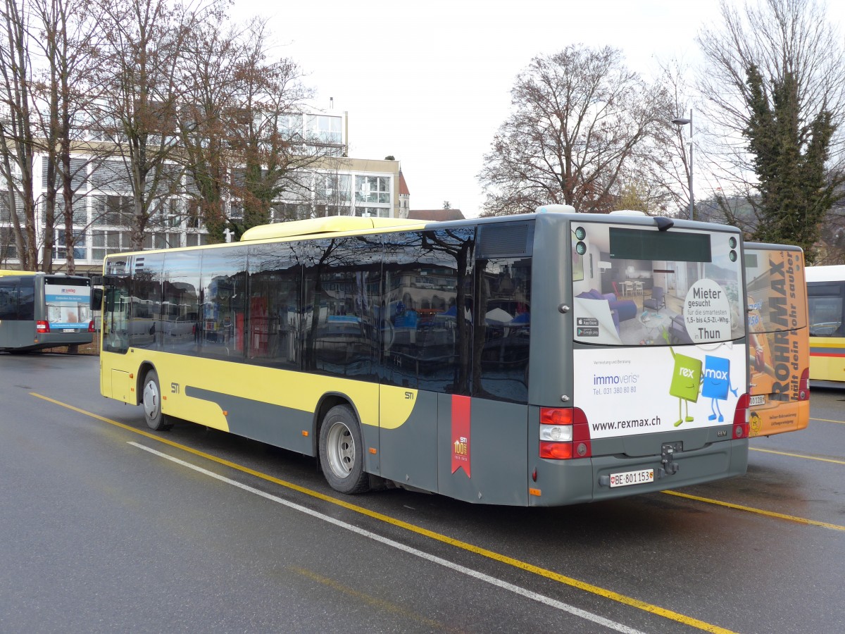 (148'636) - STI Thun - Nr. 153/BE 801'153 - MAN am 17. Januar 2014 bei der Schiffl�ndte Thun