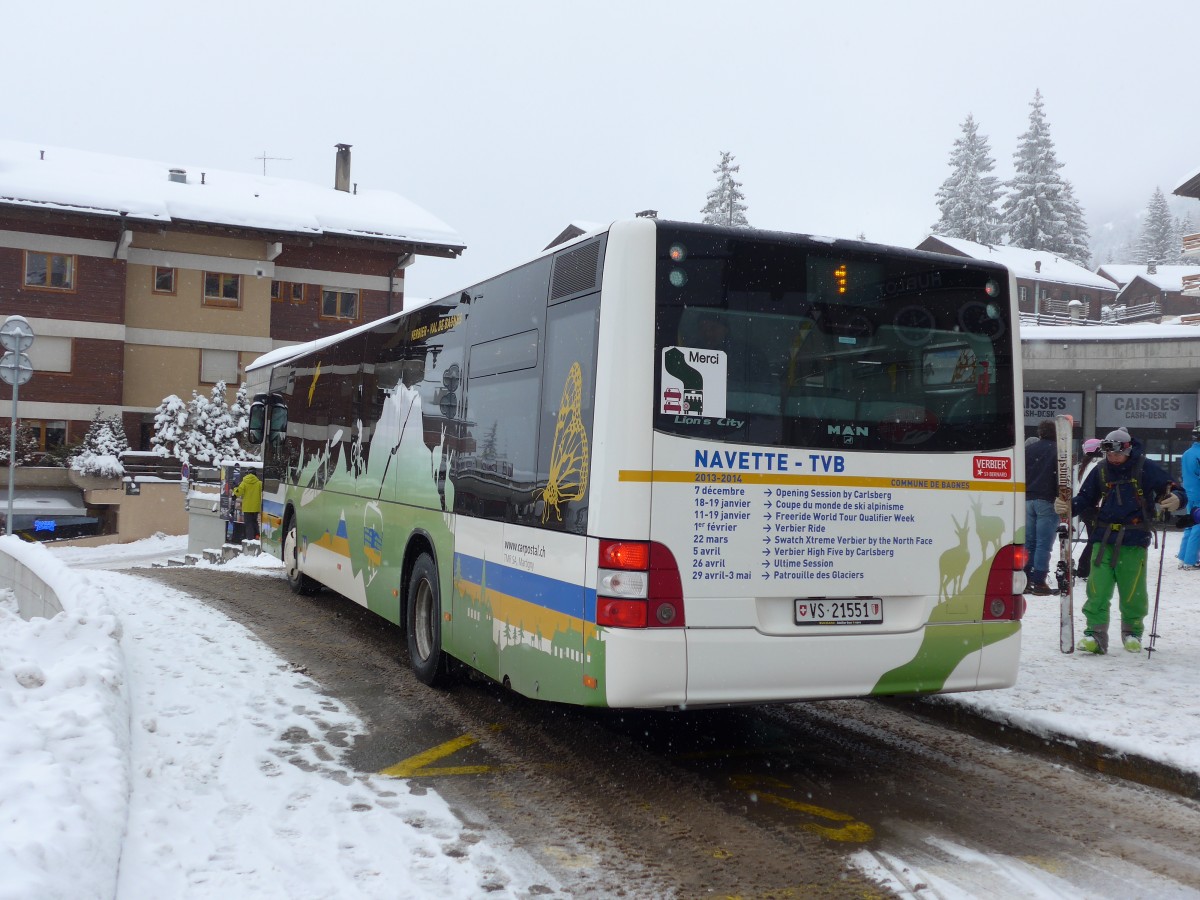 (148'719) - TMR Martigny - Nr. 107/VS 21'551 - MAN am 2. Februar 2014 in Verbier, M�dran