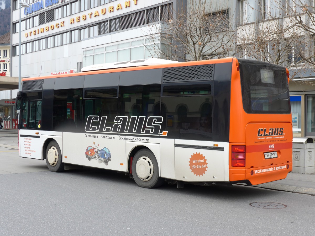 (149'126) - SBC Chur - Nr. 16/GR 97'516 - Neoplan (ex Nr. 120; ex Nr. 99; ex Nr. 112) am 1. M�rz 2014 beim Bahnhof Chur