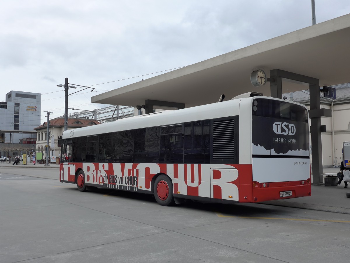 (149'140) - SBC Chur - Nr. 20/GR 97'520 - Solaris am 1. M�rz 2014 beim Bahnhof Chur