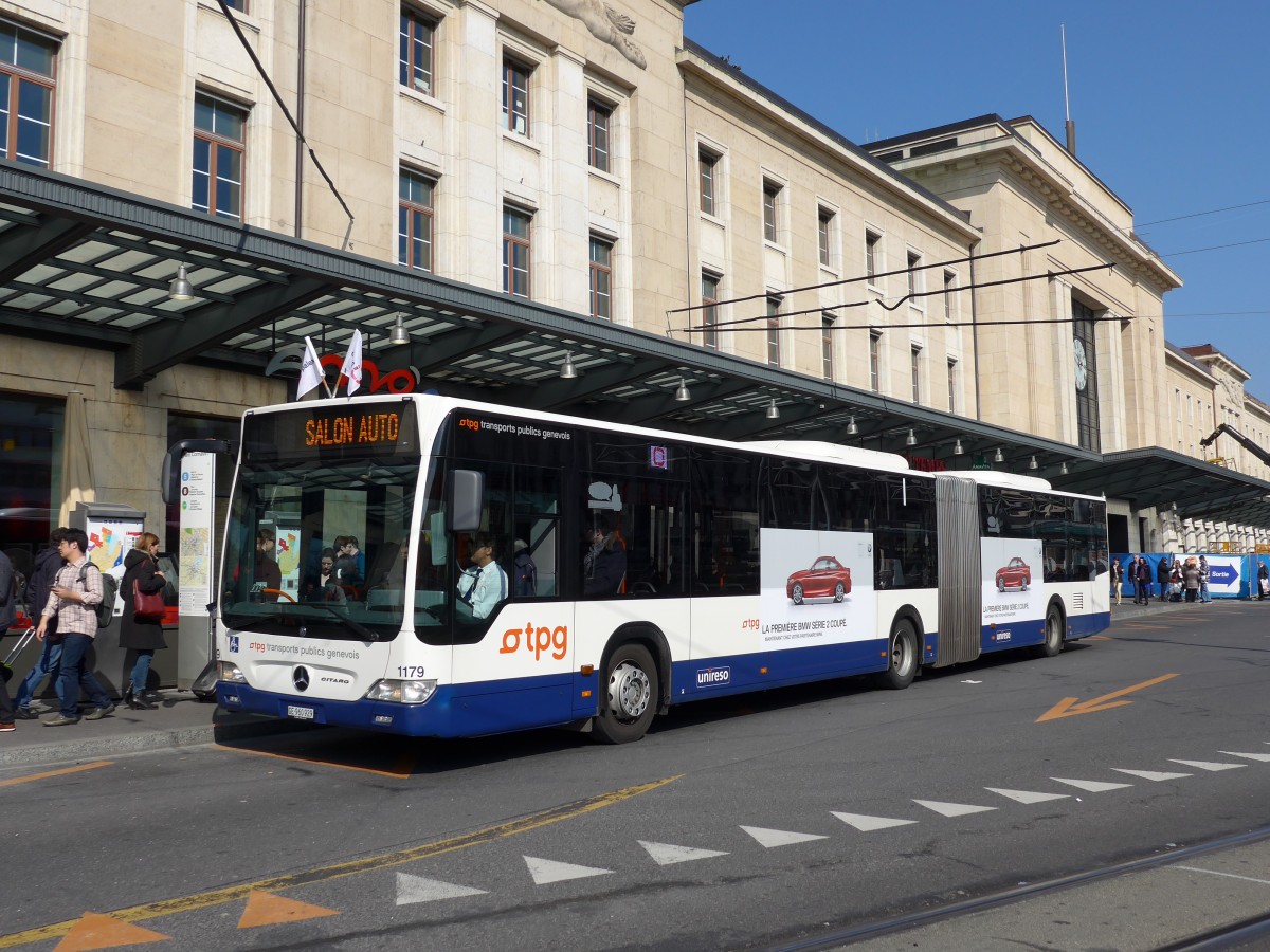 (149'226) - TPG Gen�ve - Nr. 1179/GE 960'929 - Mercedes am 9. M�rz 2014 beim Bahnhof Gen�ve
