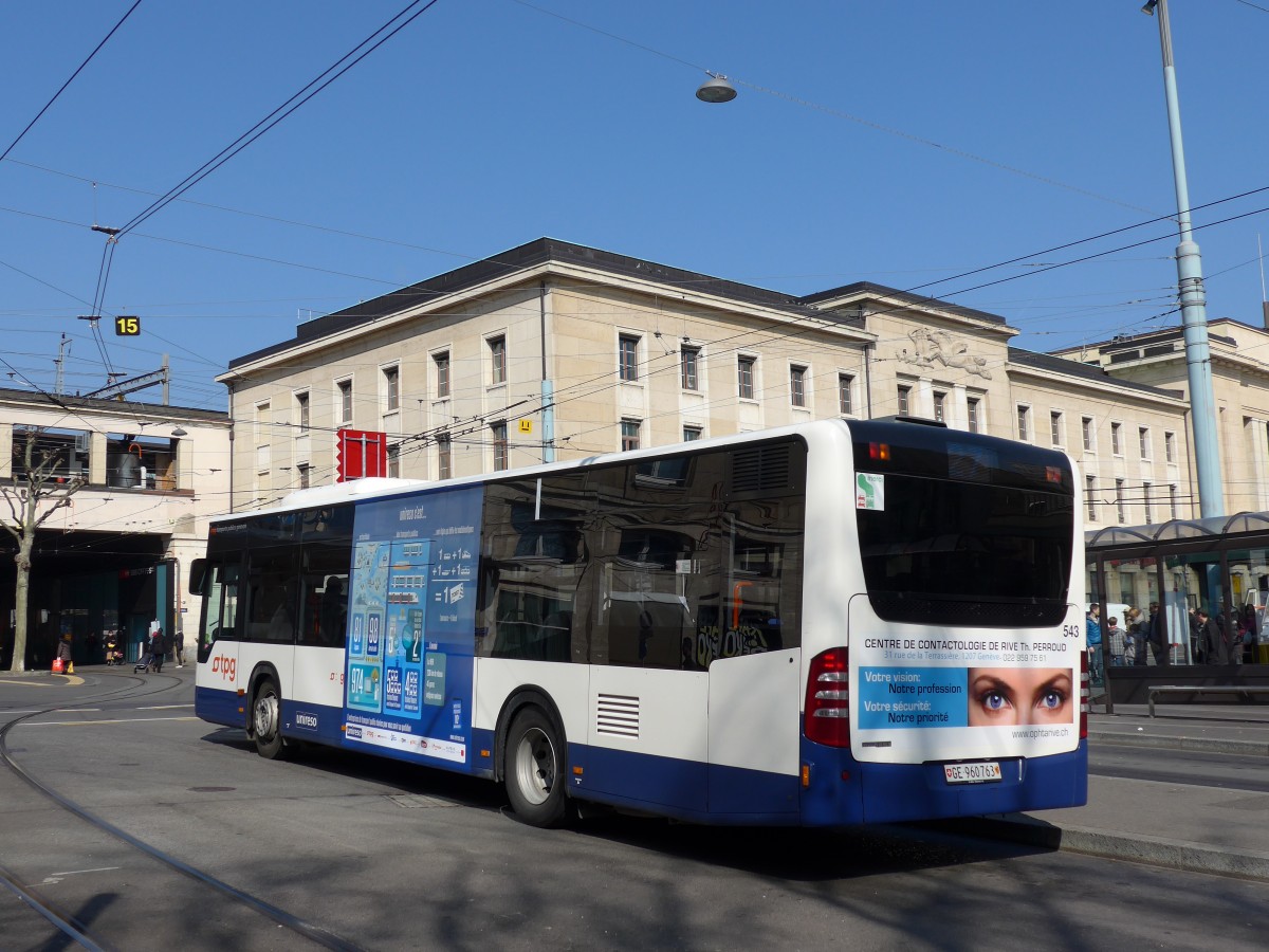 (149'227) - TPG Gen�ve - Nr. 543/GE 960'763 - Mercedes am 9. M�rz 2014 beim Bahnhof Gen�ve