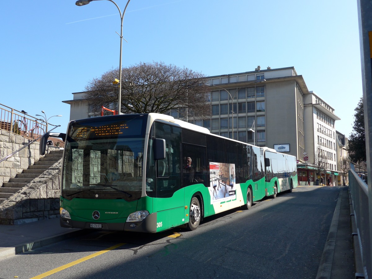 (149'238) - MBC Morges - Nr. 305/VD 176'923 - Mercedes am 9. M�rz 2014 beim Bahnhof Morges