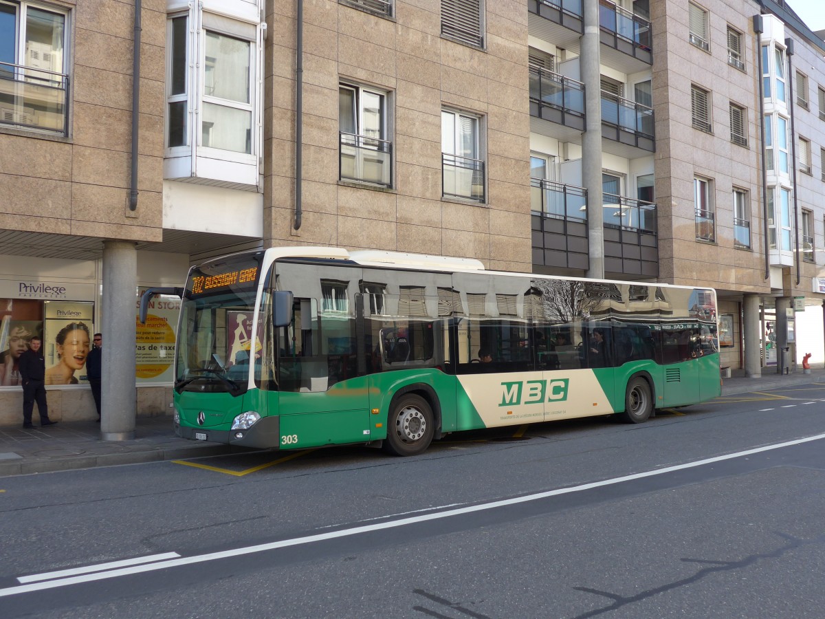 (149'243) - MBC Morges - Nr. 303/VD 306'102 - Mercedes am 9. M�rz 2014 beim Bahnhof Morges