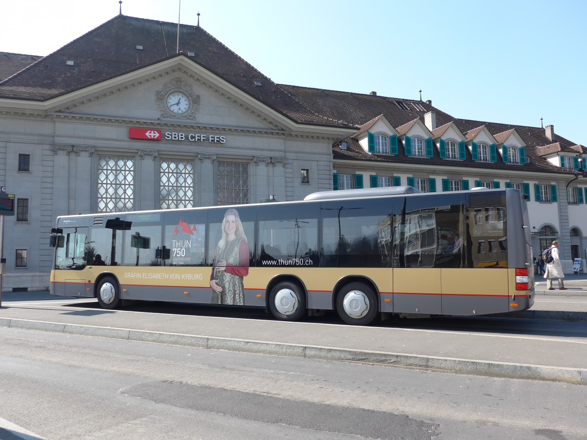 (149'295) - STI Thun - Nr. 149/BE 801'149 - MAN am 12. M�rz 2014 beim Bahnhof Thun