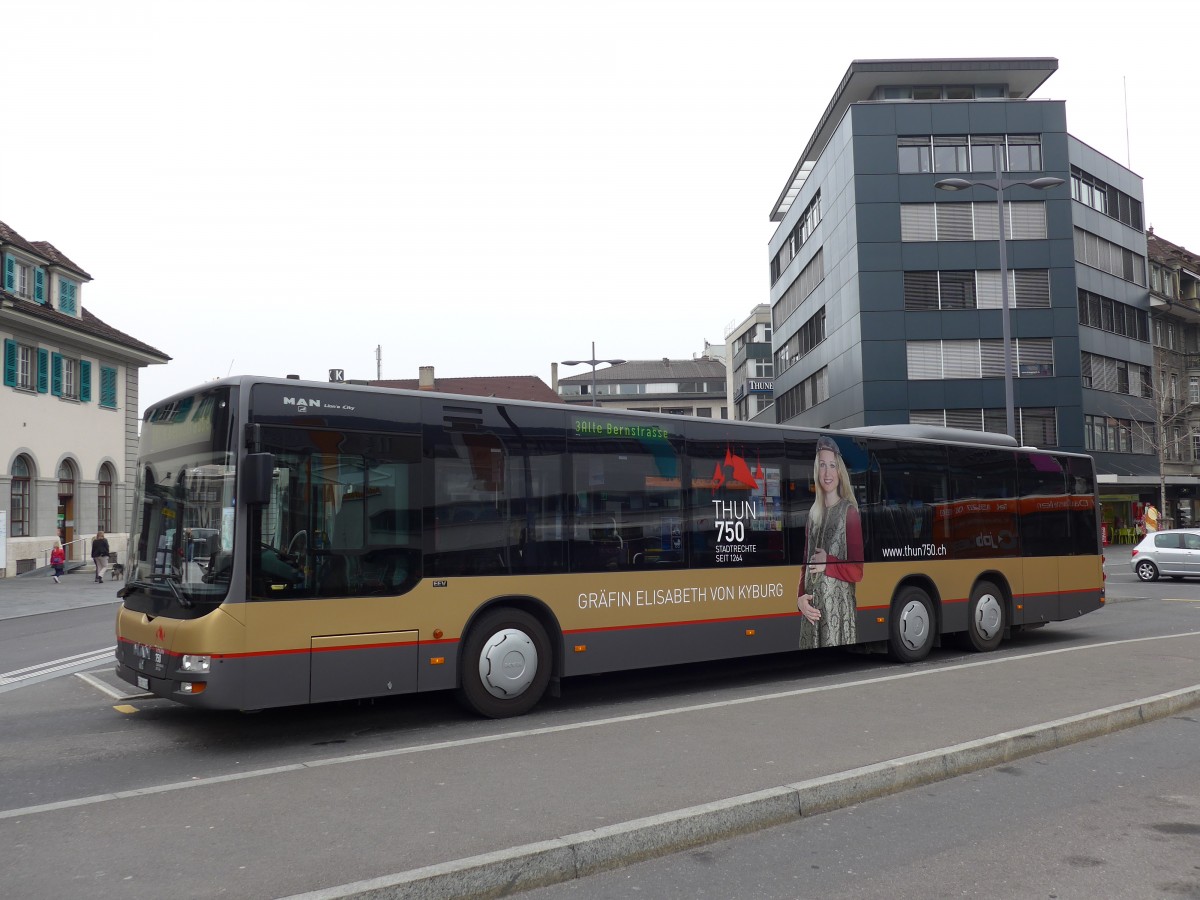(149'346) - STI Thun - Nr. 149/BE 801'149 - MAN am 15. M�rz 2014 beim Bahnhof Thun