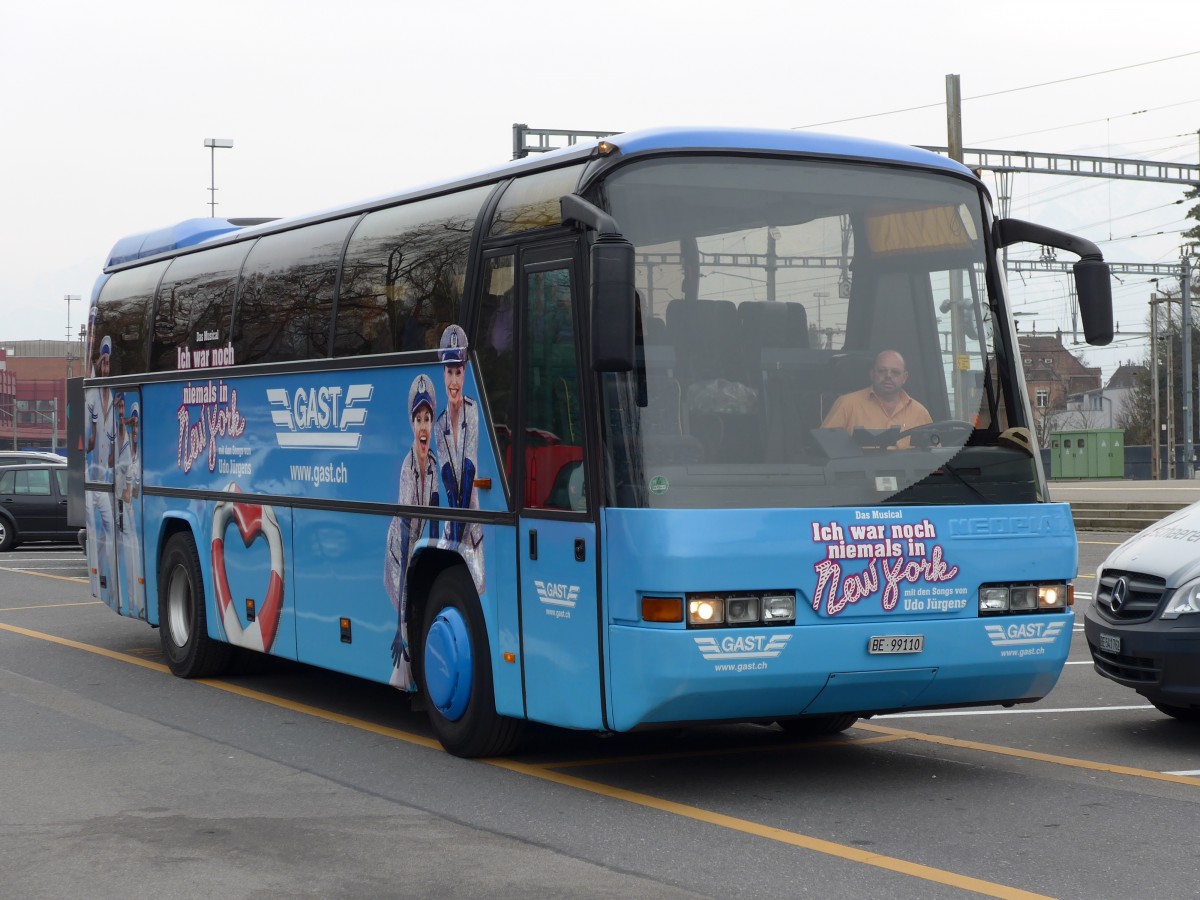 (149'348) - Gast, Utzenstorf - BE 99'110 - Neoplan am 15. M�rz 2014 in Thun, CarTerminal