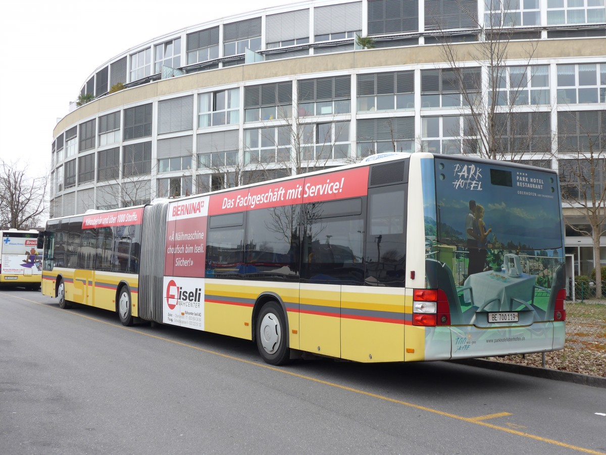 (149'352) - STI Thun - Nr. 119/BE 700'119 - MAN am 15. M�rz 2014 bei der Schiffl�ndte Thun