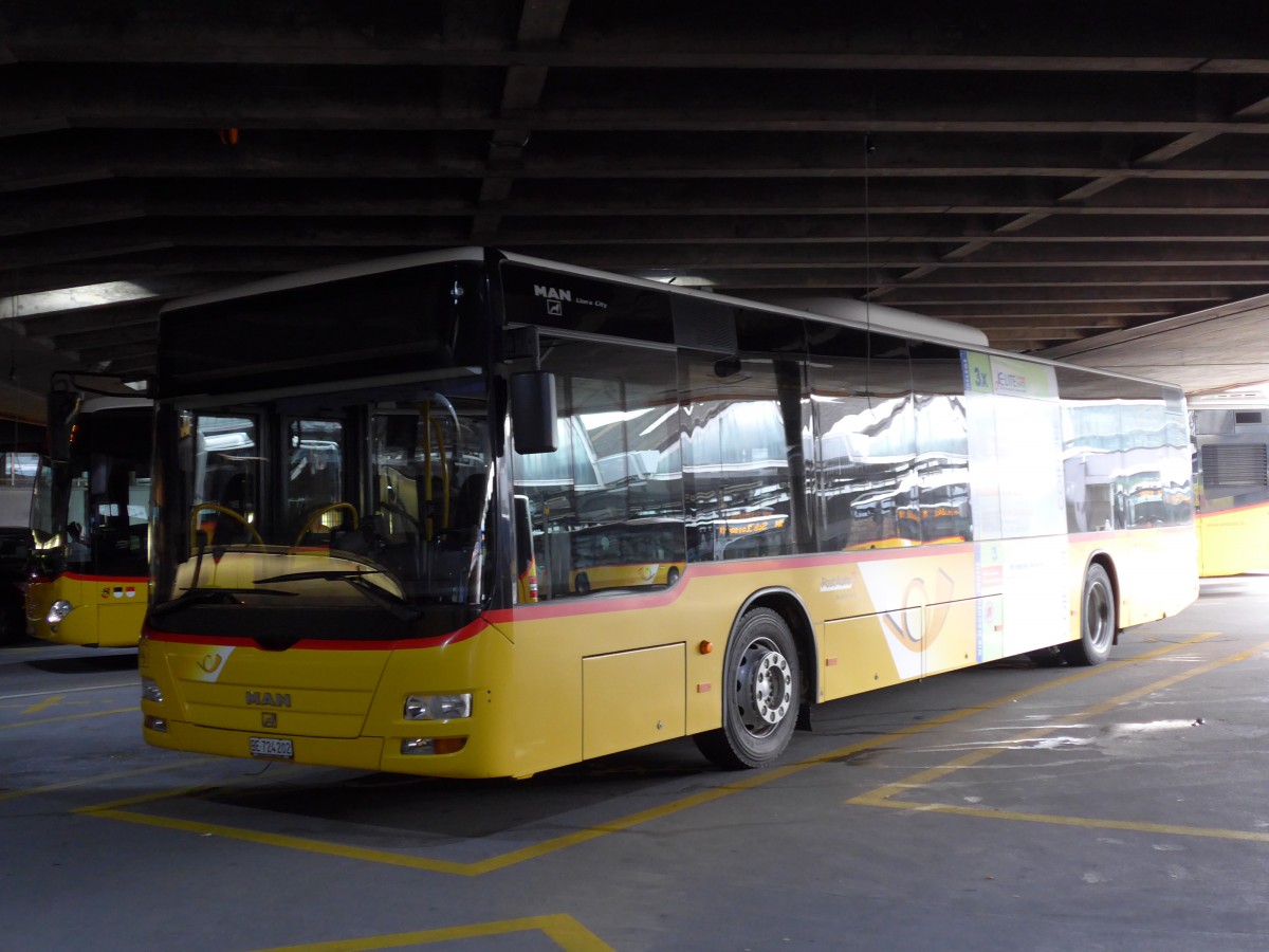 (149'380) - PostAuto Bern - Nr. 202/BE 724'202 - MAN (ex RBS Worblaufen Nr. 202) am 23. M�rz 2014 in Bern, Postautostation