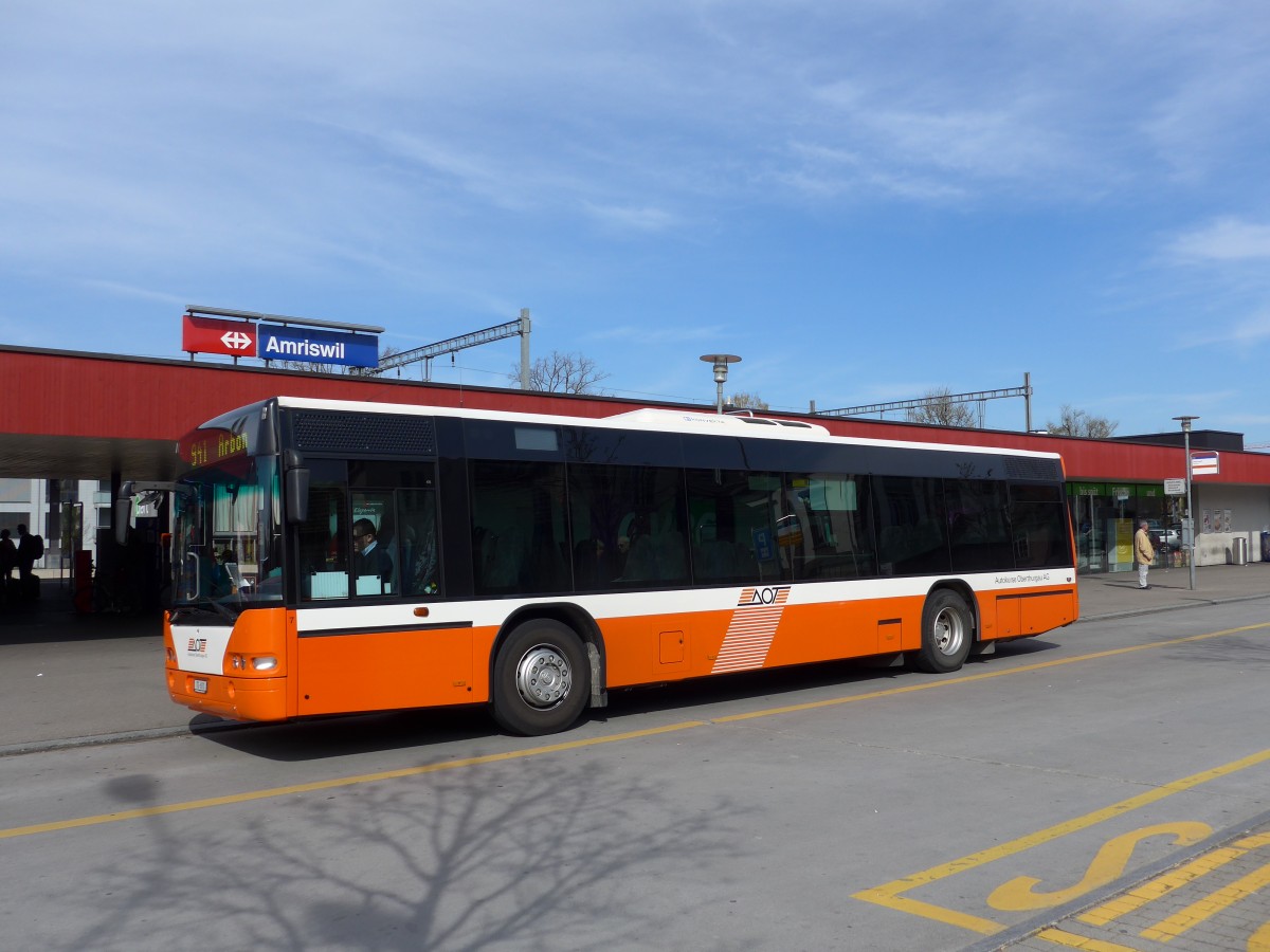 (149'449) - AOT Amriswil - Nr. 7/TG 691 - Neoplan (ex Vorf�hrfahrzeug) am 29. M�rz 2014 beim Bahnhof Amriswil