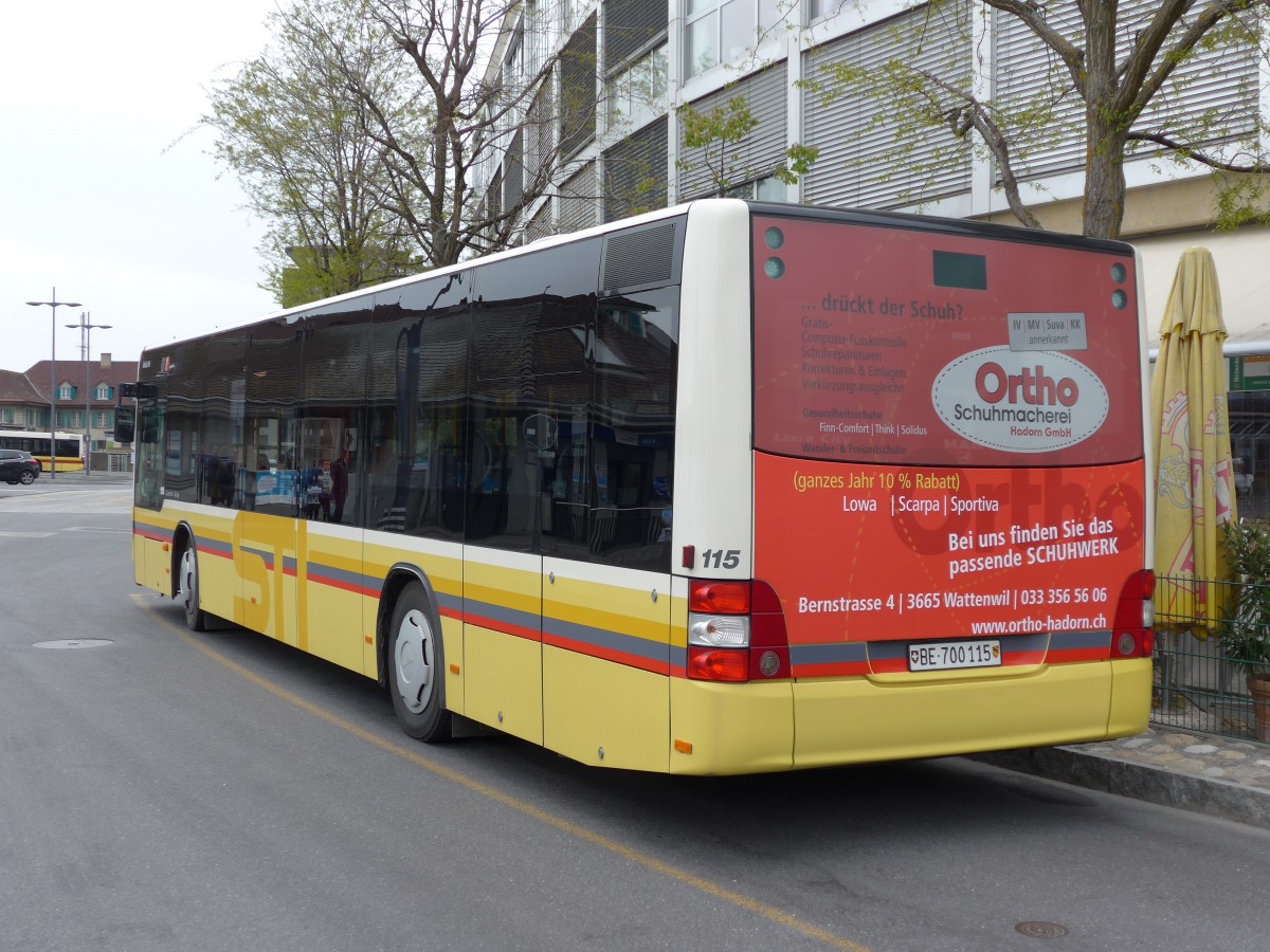 (149'663) - STI Thun - Nr. 115/BE 700'115 - MAN am 18. April 2014 bei der Schiffl�ndte Thun
