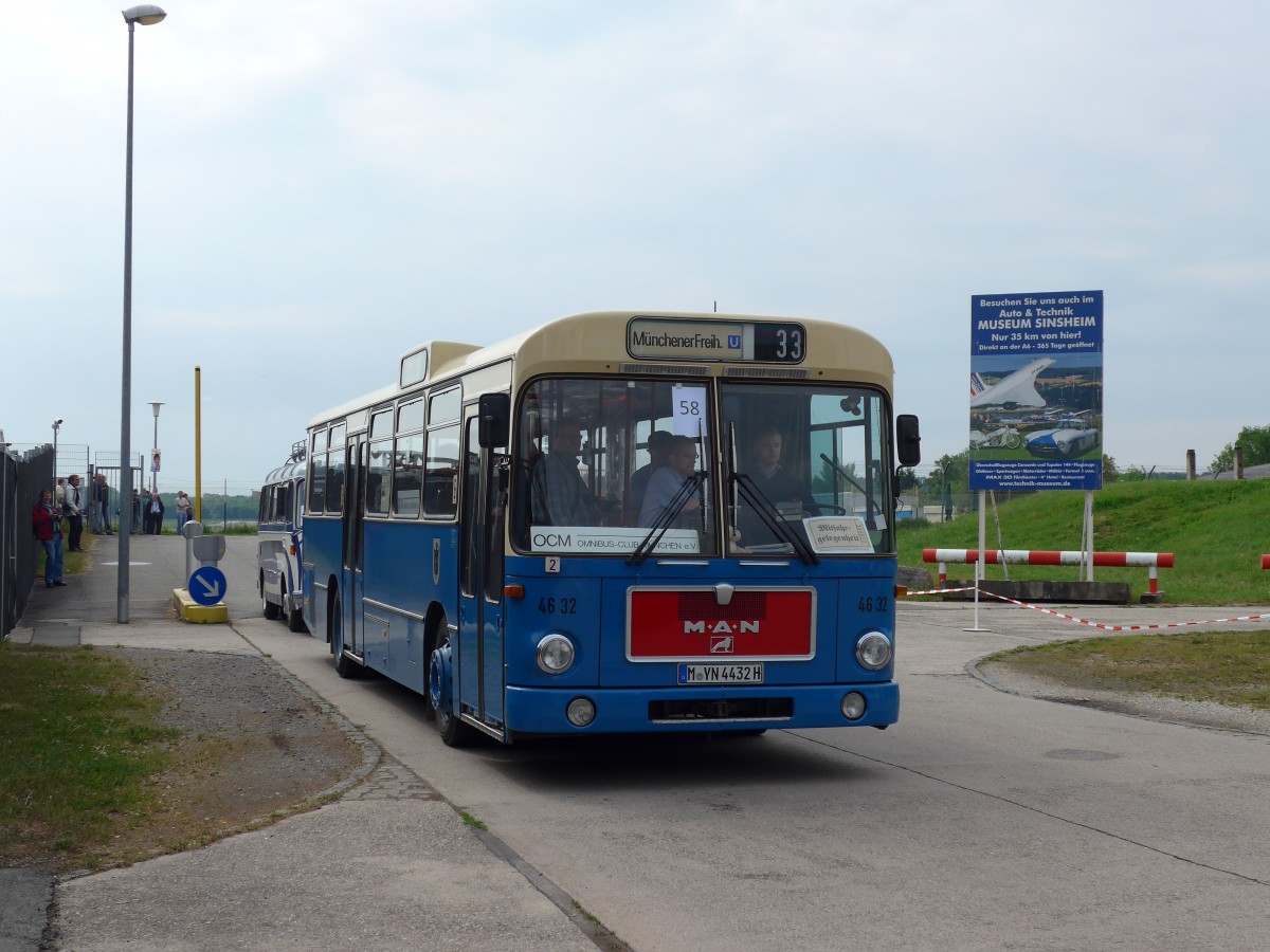(150'198) - MVG M�nchen (OCM) - Nr. 4632/M-YN 4432H - MAN am 26. April 2014 in Speyer, Technik-Museum