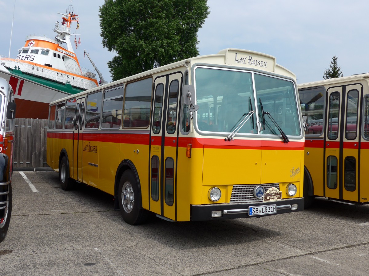 (150'267) - Lay Reisen, P�ttlingen - SB-LR 31H - Saurer/T�scher (ex Looser, Elm; ex Polizeidirektion, Bern; ex P 24'657) am 26. April 2014 in Speyer, Technik-Museum
