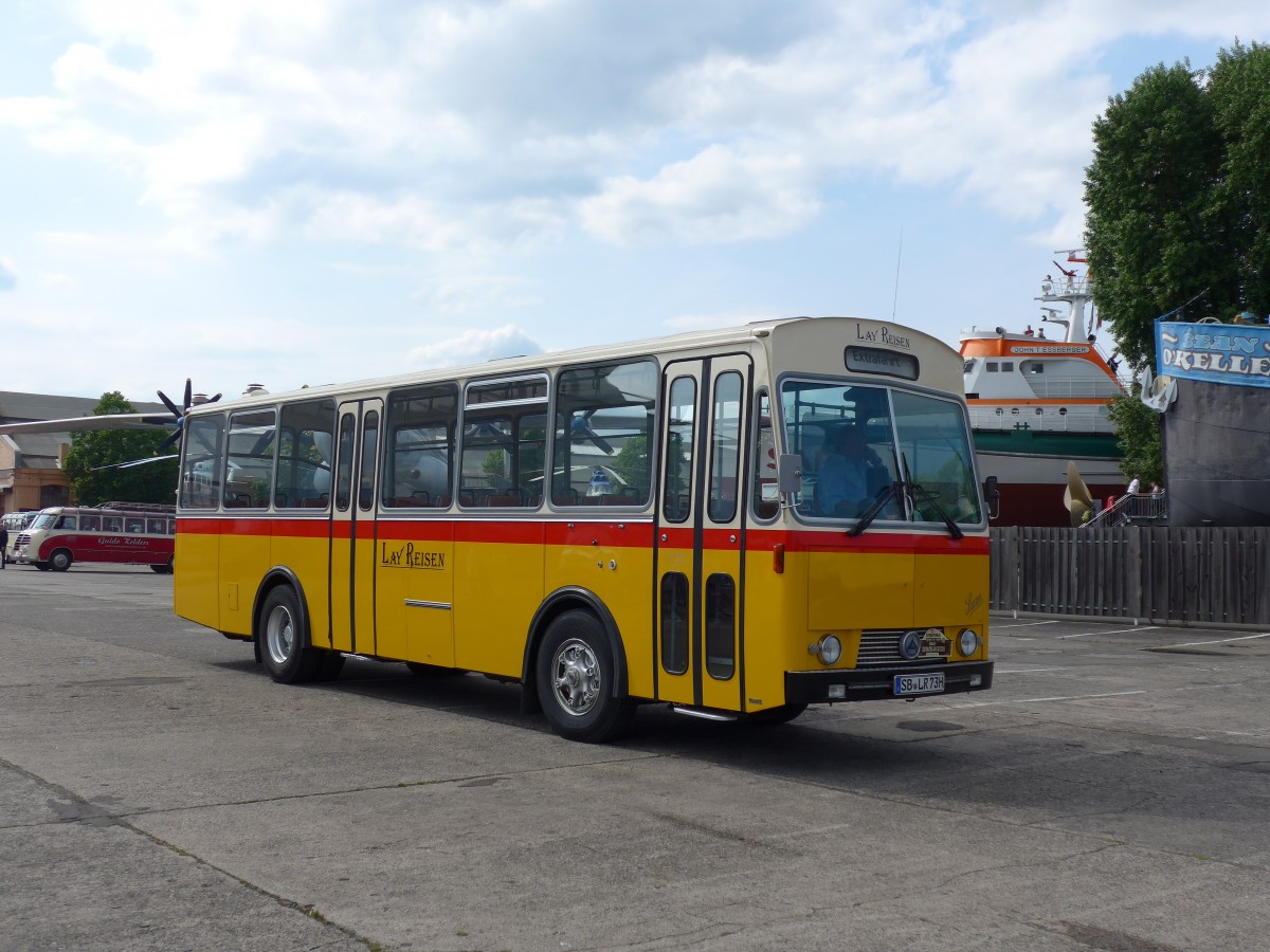 (150'506) - Lay Reisen, P�ttlingen - SB-LR 73H - Saurer/T�scher (ex Engel, D-Lollar; ex Demarmels, Salouf; ex P 24'655) am 26. April 2014 in Speyer, Technik-Museum