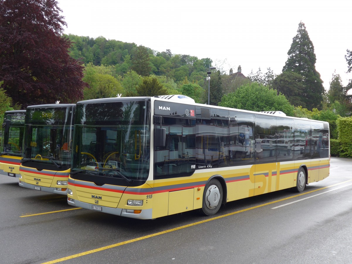 (150'648) - STI Thun - Nr. 115/BE 700'115 - MAN am 12. Mai 2014 bei der Schiffl�ndte Thun