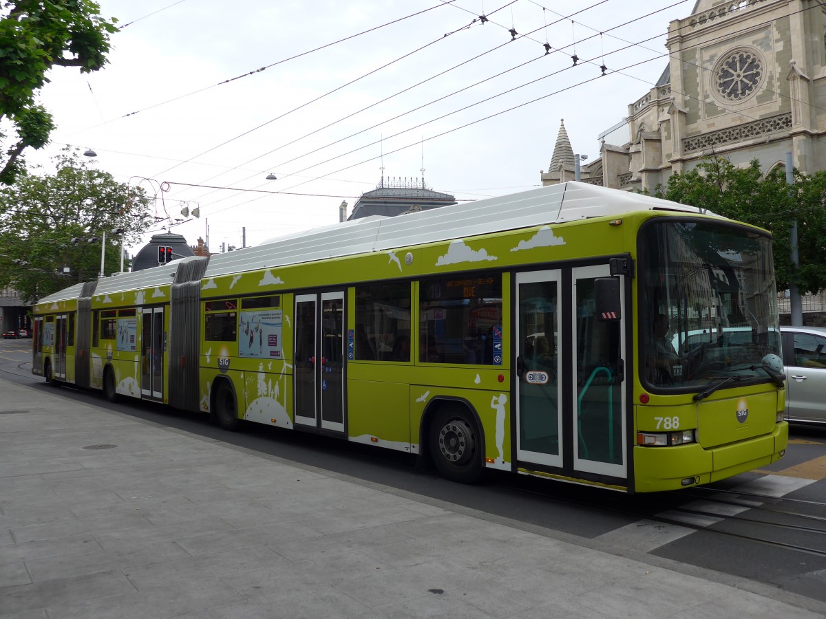 (150'843) - TPG Gen�ve - Nr. 788 - Hess/Hess Doppelgelenktrolleybus am 26. Mai 2014 in Gen�ve, Place des Vingt-Deux-Cantons