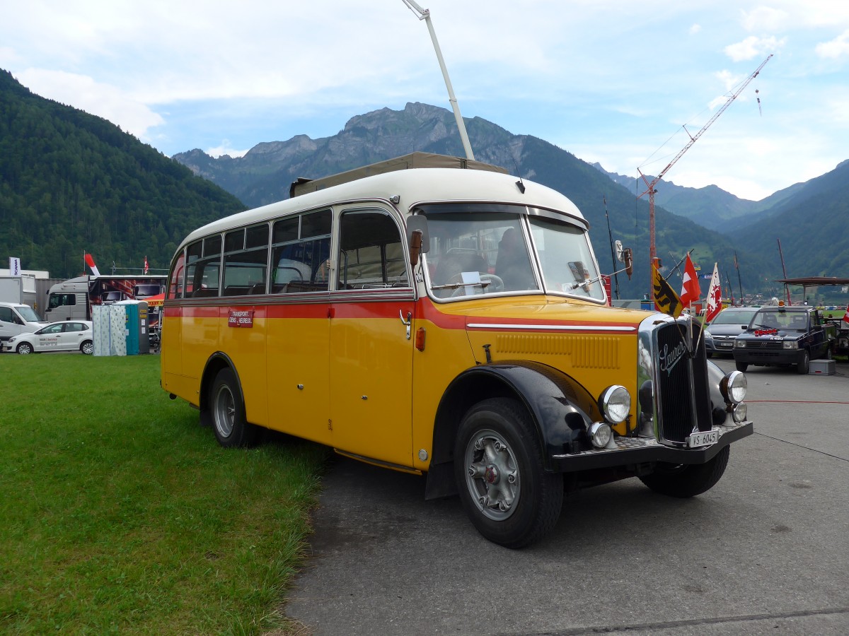 (151'900) - Suter, Savi�se - VS 6045 - Saurer/Lauber (ex Humbert-Droz, Ligni�res; ex P 21'016; ex Pache+Helfer, Colombier) am 28. Juni 2014 in Interlaken, Flugplatz