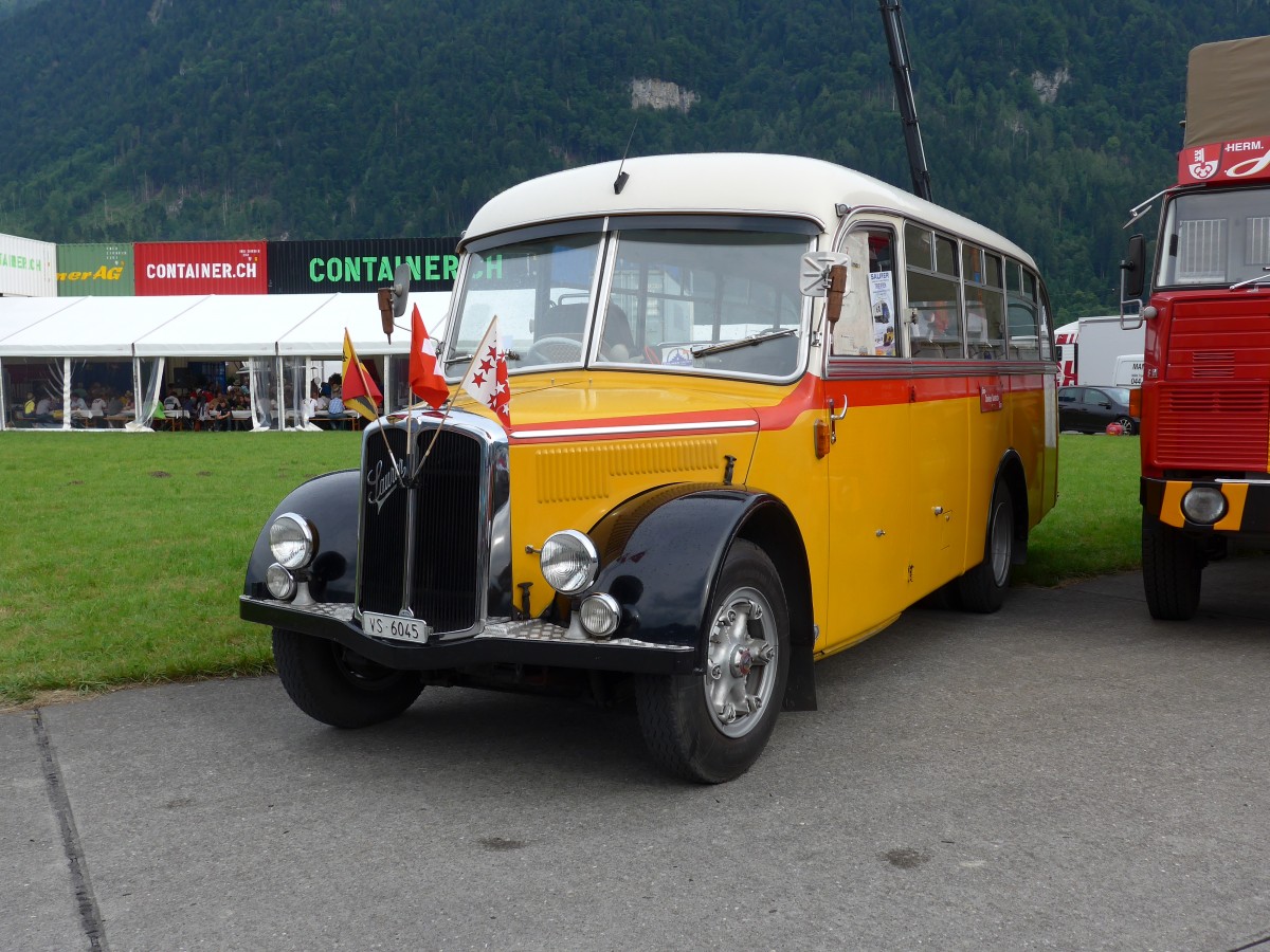 (151'901) - Suter, Savi�se - VS 6045 - Saurer/Lauber (ex Humbert-Droz, Ligni�res; ex P 21'016; ex Pache+Helfer, Colombier) am 28. Juni 2014 in Interlaken, Flugplatz