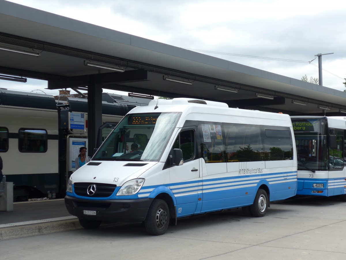 (153'753) - RTB Altst�tten - Nr. 13/SG 311'036 - Mercedes am 16. August 2014 beim Bahnhof Altst�tten