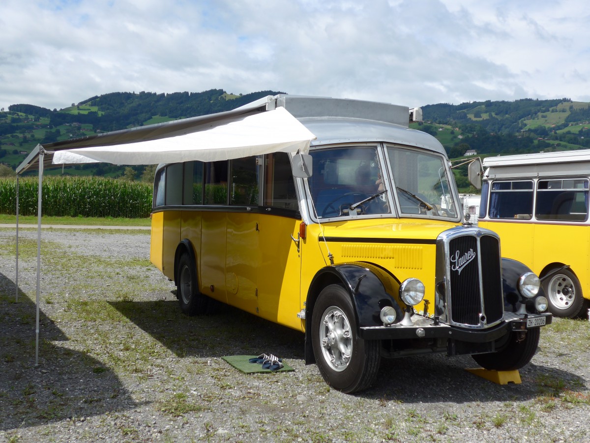 (153'822) - Langenegger A., W�denswil - ZH 20'206 - Saurer/Krapf (ex Tscharner, Thusis) am 16. August 2014 in Altst�tten, Allmendplatz