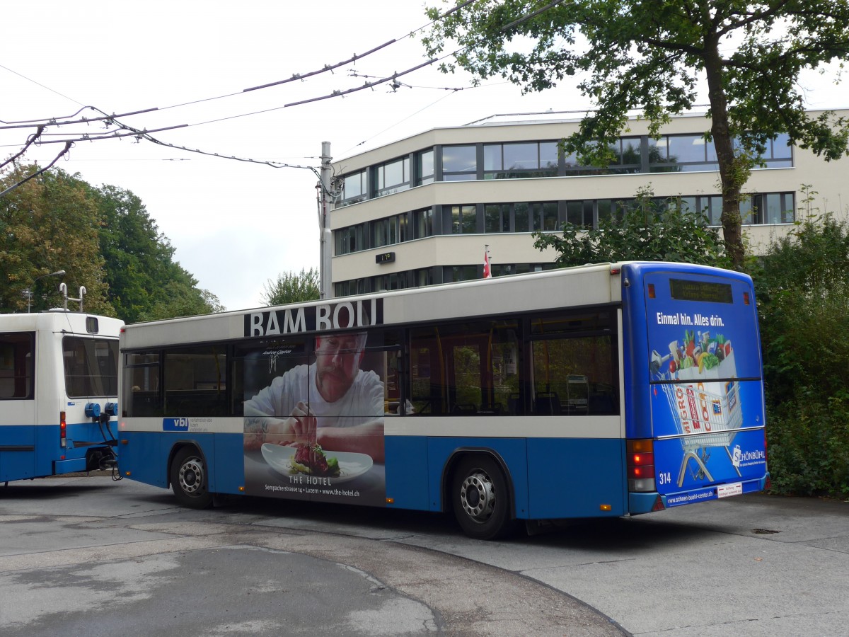 (154'038) - VBL Luzern - Nr. 314 - Lanz+Marti/Hess Personenanh�nger am 19. August 2014 in Luzern, Maihof