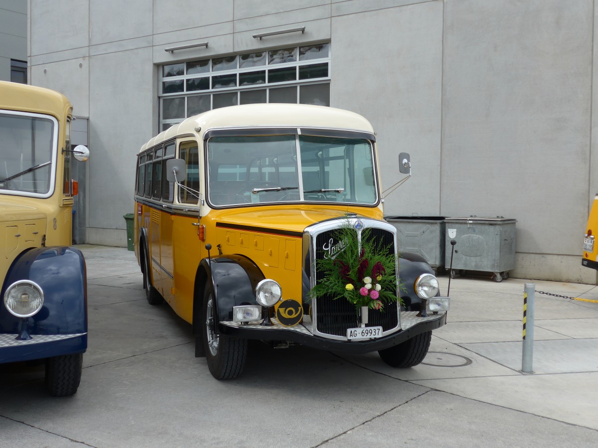 (154'477) - Bl�chlinger, Endingen - AG 69'937 - Saurer/T�scher (ex Dubach, Walde; ex Spescha, Andiast) am 30. August 2014 in Oberkirch, CAMPUS Sursee