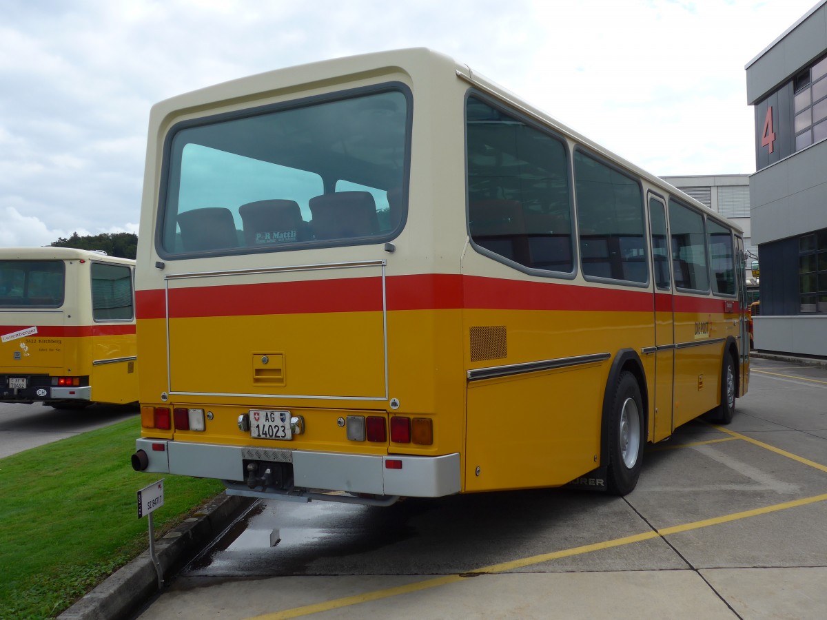 (154'505) - Voser, Neuenhof - AG 14'023 - Saurer/T�scher (ex Fischer, Roggwil; ex Mattli, Wassen) am 30. August 2014 in Oberkirch, CAMPUS Sursee