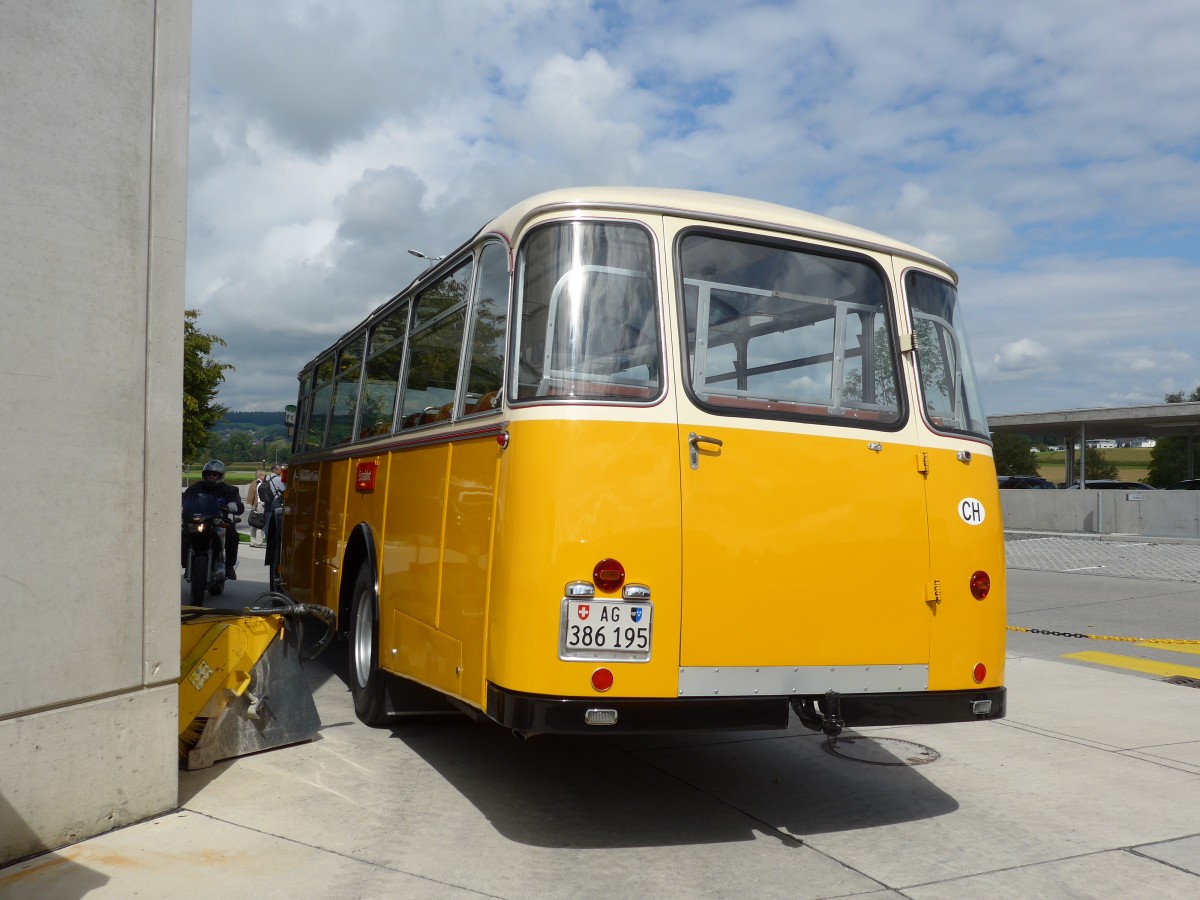 (154'515) - Fasel, Widen - AG 386'195 - Saurer/Lauber (ex Freudiger, Eiken; ex in M�hlin; ex Stalder, Dornach; ex Th�cla, St-Ursanne; ex Stucki, Porrentruy Nr. 10) am 30. August 2014 in Oberkirch, CAMPUS Sursee