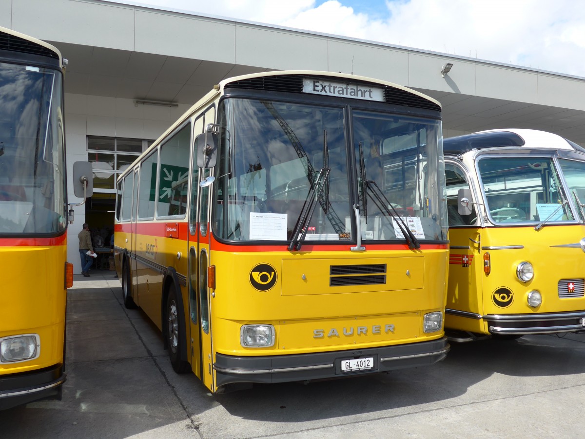(154'521) - Schmid, Glarus - GL 4012 - Saurer/T�scher (ex Mosimann, Aesch; ex Erne, Full; ex P 24'257) am 30. August 2014 in Oberkirch, CAMPUS Sursee