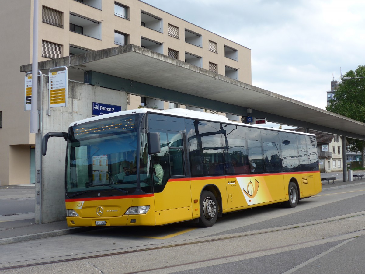 (154'525) - SB Trans, Sursee - Nr. 6/LU 233'806 - Mercedes (ex H�sler, Rickenbach) am 30. August 2014 beim Bahnhof Sursee