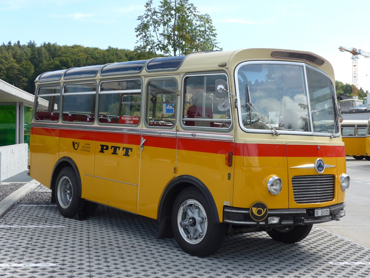 (154'584) - Schmid, Th�rishaus - Nr. 9/BE 26'105 - Saurer/R&J (ex Geiger, Adelboden Nr. 9) am 30. August 2014 in Oberkirch, CAMPUS Sursee