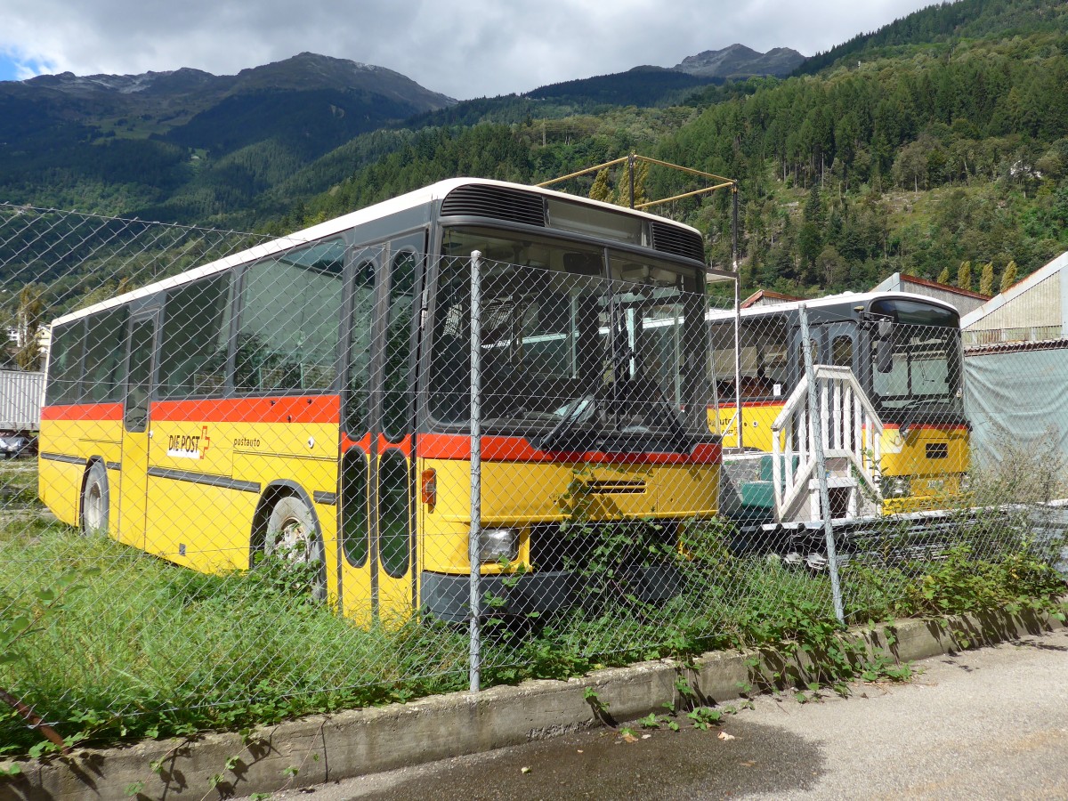 (154'837) - Barenco, Faido - NAW/Hess (ex PostAuto Graub�nden; ex AVG Meiringen Nr. 65; ex P 24'451) am 1. September 2014 in Faido, Garage