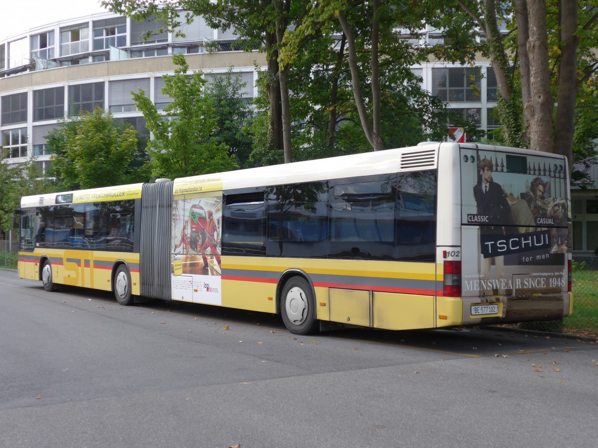 (155'308) - STI Thun - Nr. 102/BE 577'102 - MAN am 20. September 2014 bei der Schiffl�ndte Thun