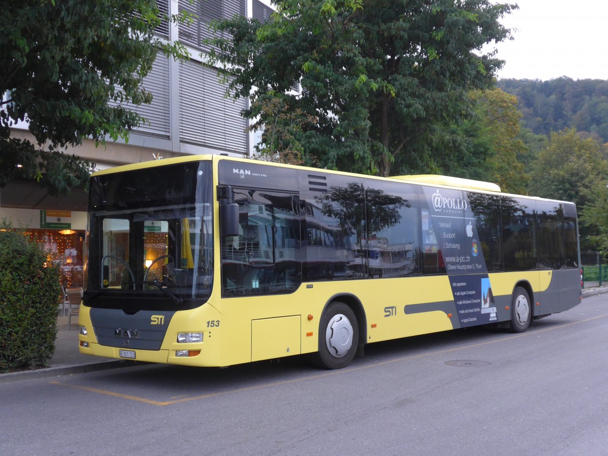 (155'418) - STI Thun - Nr. 153/BE 801'153 - MAN am 29. September 2014 bei der Schiffl�ndte Thun