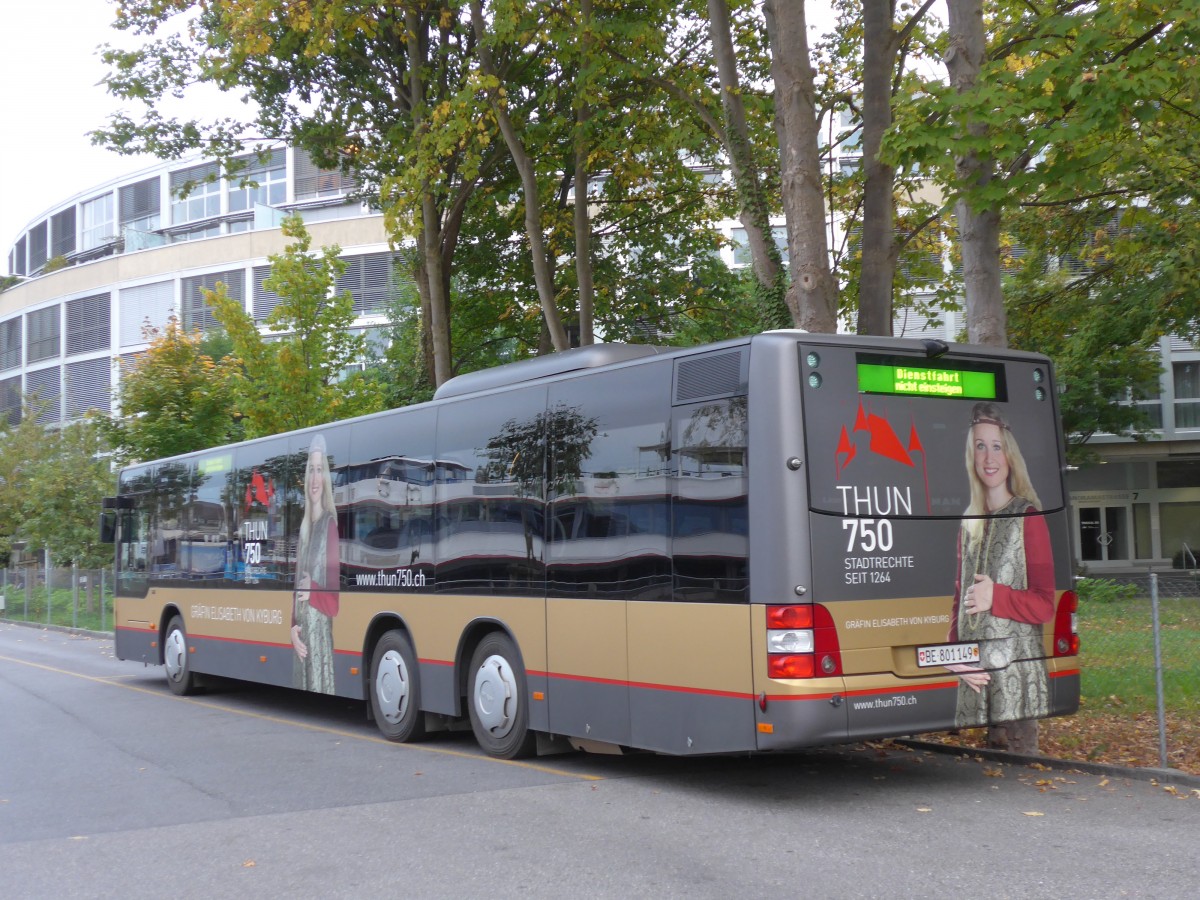(155'439) - STI Thun - Nr. 149/BE 801'149 - MAN am 4. Oktober 2014 bei der Schiffl�ndte Thun